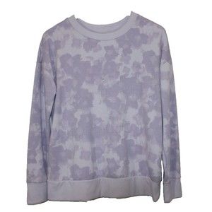 Mondetta Purple Sweater Sz Medium Soft Long Sleeve Active Yoga Wear Floral Top